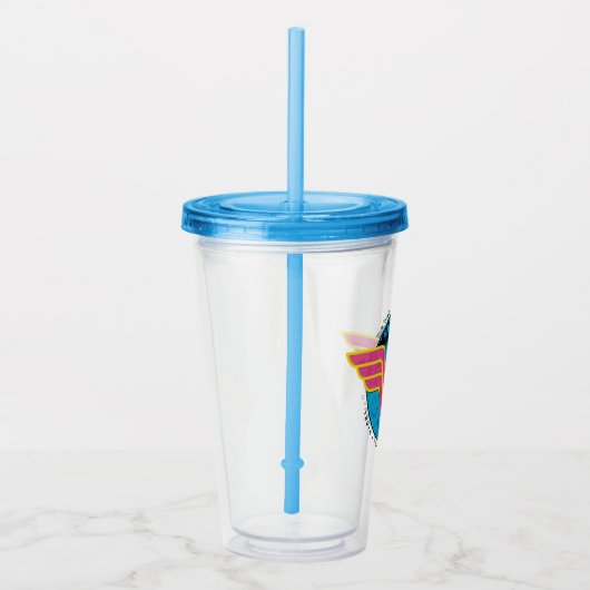 真実思いやりの強さ漫画疑問に思の女性ロゴ アクリルタンブラー (右)