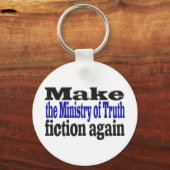 真実省フェイクニュース黒と青の文字 キーホルダー (裏面)
