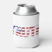「真実」という文字とアメリカ国旗 缶クーラー (缶正面)