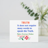 真実 : ネイティブアメリカンの知恵の言葉 ポストカード (スタンド正面)