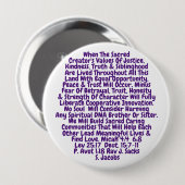 真実、正義、親切のための統合された計画 缶バッジ (正面&裏面)