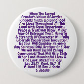 真実、正義、親切のための統合された計画 缶バッジ (正面)