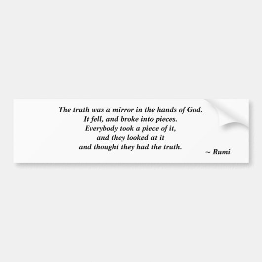 真実 – 瑠美引用文バンパーステッカー バンパーステッカー (正面)