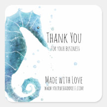 真心を込めて | Water Color Sea Horse Thank