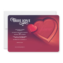 真愛、ふたつのハート、赤い結婚式の招待状