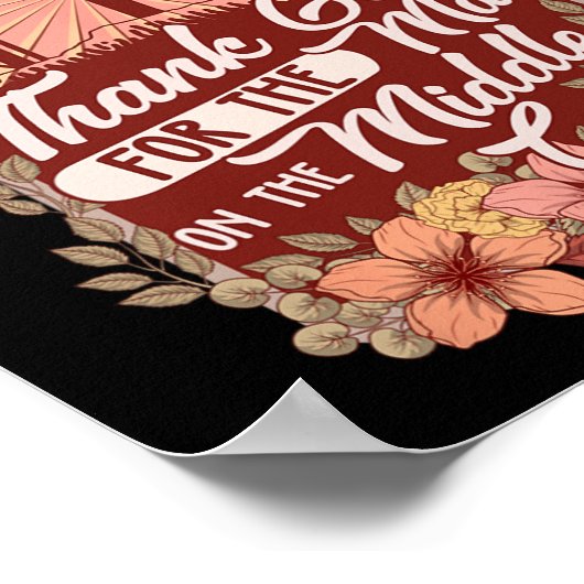 真感謝してい中の十字架上の人のための神 ポスター (角)