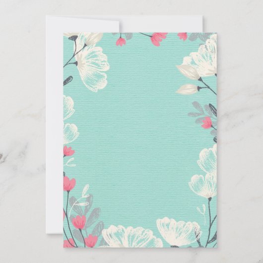 真新しいお茶会のブライダルシャワーの招待状 招待状 (裏面)