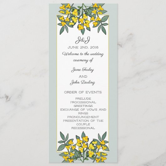 真新しいアクセントプログラムの黄色い花 プログラム (正面)
