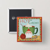 真新しいココアが付いている休日のコップ 缶バッジ (正面&裏面)