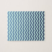 真新しいシェブロンの青い勾配 ジグソーパズル (横)