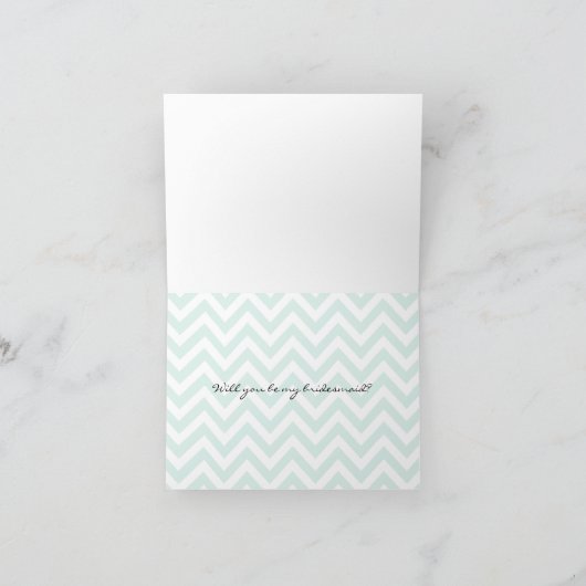 真新しいシェブロン私の新婦付添人カードです 招待状 (内部)