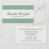 真新しいダマスク織のマッサージのセラピー 名刺 (正面/裏面)