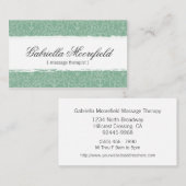真新しいダマスク織のマッサージのセラピー 名刺 (正面/裏面)