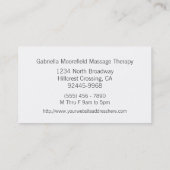 真新しいダマスク織のマッサージのセラピー 名刺 (裏面)
