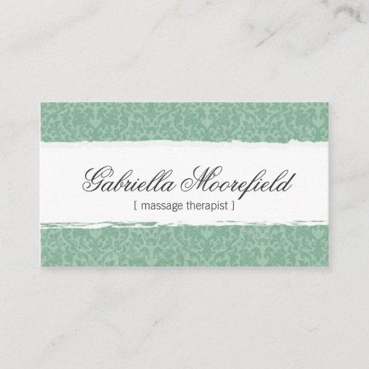 真新しいダマスク織のマッサージのセラピー 名刺 (正面)