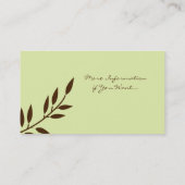 真新しいチョコレートつる植物の名刺 名刺 (裏面)