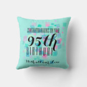 真新しいパステルカラーの第95誕生日のカスタムな枕3 クッション (裏面)