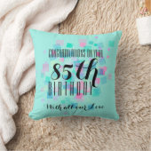 真新しいパステルカラーの85th誕生日のカスタムな枕3 クッション (ブランケット)