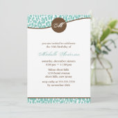 真新しいヒョウのプリントの誕生日 招待状 (スタンド正面)