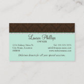 真新しいピンクのオートクチュールのカップケーキのベーカリー 名刺 (裏面)