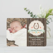 真新しいモノグラムの蹄鉄の西部の誕生の発表 案内状 (スタンド正面)