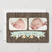 真新しいモノグラムの蹄鉄の西部の誕生の発表 案内状 (裏面)