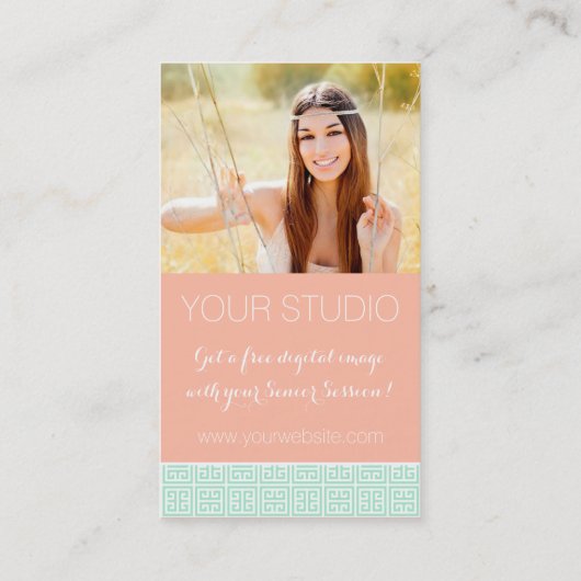 真新しいモモのギリシャ人の鍵年長Repのマーケティング コーリングカード (裏面)