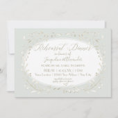 真新しいリハーサルの夕食のモダンでシンプルなリースの枝 招待状 (正面)