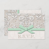 真新しいヴィンテージのレースRSVPの結婚式の応答カード 出欠カード (正面/裏面)