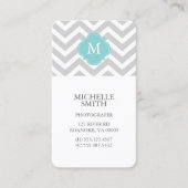 真新しい及び灰色のジグザグパターンのモノグラム 名刺 (正面)