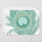 真新しい孔雀の羽のベビーシャワー 招待状 (裏面)