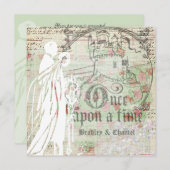 真新しい昔々花柄の結婚式招待状 招待状 (正面/裏面)