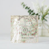 真新しい昔々花柄の結婚式招待状 招待状 (スタンド正面)