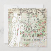 真新しい昔々花柄の結婚式招待状 招待状 (正面)