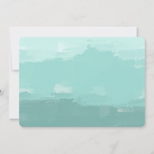真新しい水彩画のグラデーションなベビーシャワー 招待状 (裏面)