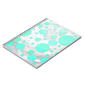 真新しい氷の水の青の水玉模様 ノートブック (左側)