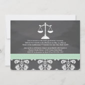 真新しい法律学校の黒板の卒業の発表 招待状 (裏面)