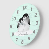 真新しい灰色のペンギンの子供部屋の装飾の柱時計 ラージ壁時計 (傾斜)