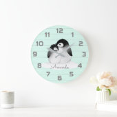 真新しい灰色のペンギンの子供部屋の装飾の柱時計 ラージ壁時計 (ホーム)