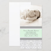 真新しい灰色はベビーシャワーの写真カード感謝していしています サンキューカード (正面/裏面)