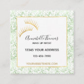 真新しい紙吹雪は金ゴールドのまつげに点を打ちます スクエア名刺 (正面)