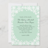 真新しい結婚式招待状の冬のレース 招待状 (正面)