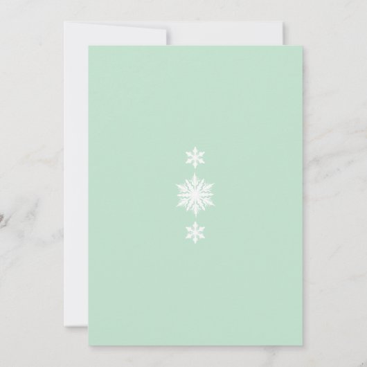 真新しい結婚式招待状の冬のレース 招待状 (裏面)