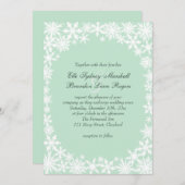 真新しい結婚式招待状の冬のレース 招待状 (正面/裏面)