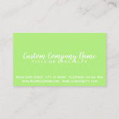 真新しい緑およびチョコレート打撃 名刺 (裏面)