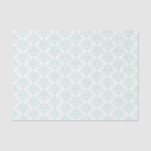 真新しい緑および白いダマスク織のティッシュペーパー 薄葉紙 (正面)