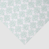 真新しい緑および白いダマスク織のティッシュペーパー 薄葉紙 (詳細)