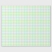 真新しい緑および白い格子縞の包装紙 ラッピングペーパー (フラット)