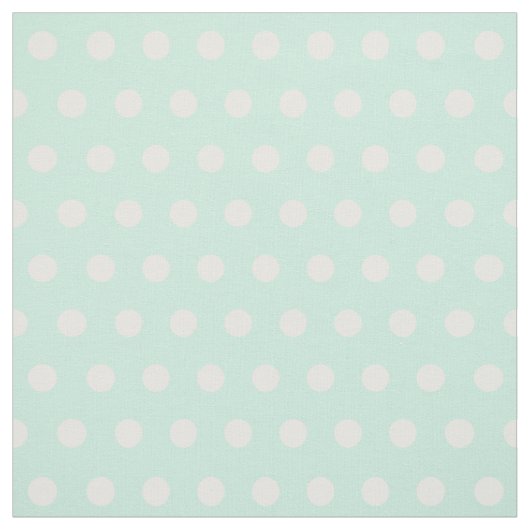 真新しい緑および白い水玉模様の生地 ファブリック (見本)