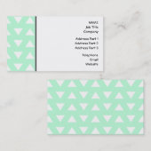 真新しい緑および白く幾何学的なパターン 名刺 (正面/裏面)